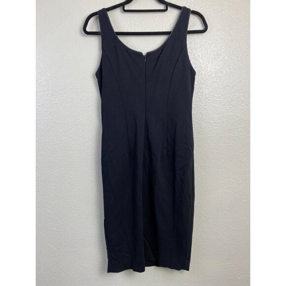 Eileen Fisher Black Sheath Dress Womens sz Small Minimalist Contemporary Neutral - Picture 2 of 14